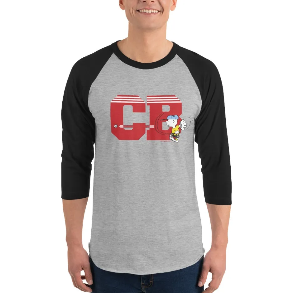 Clearance Charlie Brown Initials ¾ Sleeve Raglan T-Shirt Charlie Brown