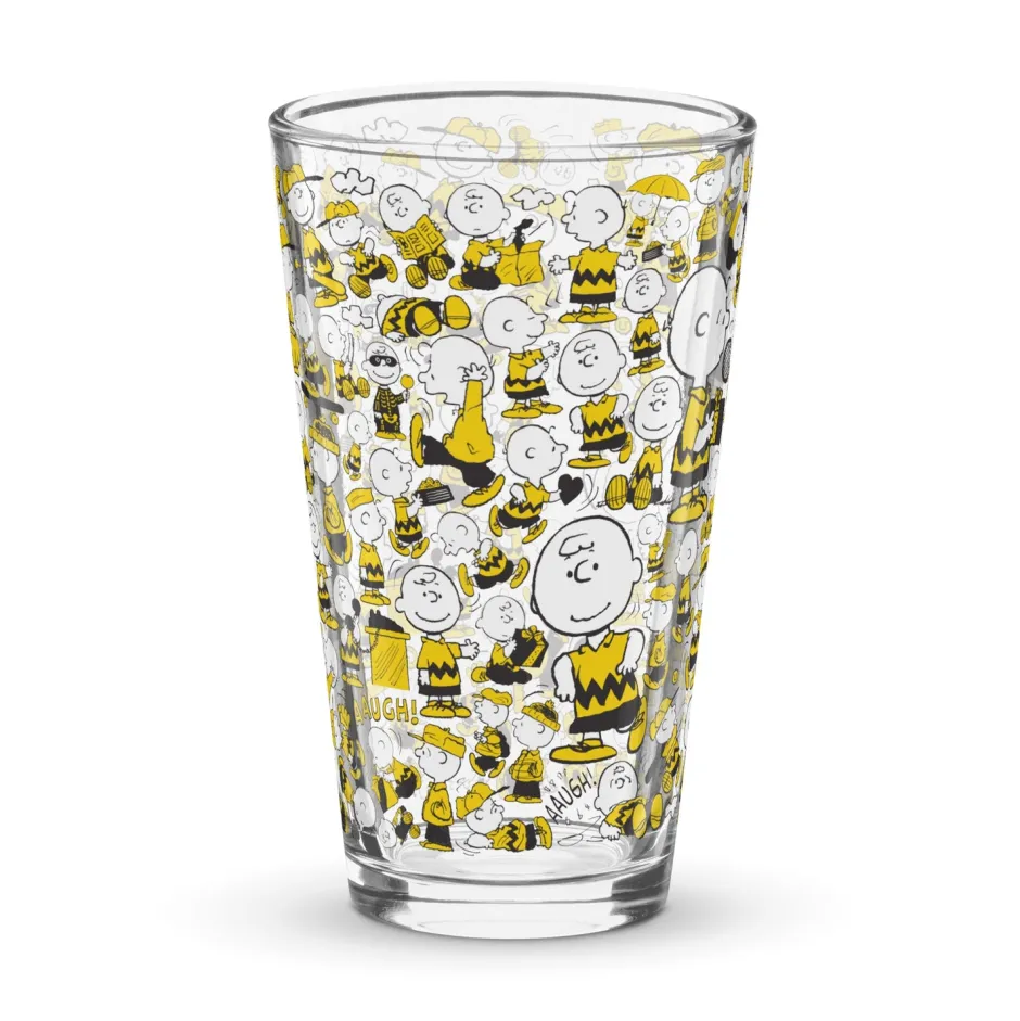 Hot Charlie Brown Pattern Pint Glass Charlie Brown | Glassware
