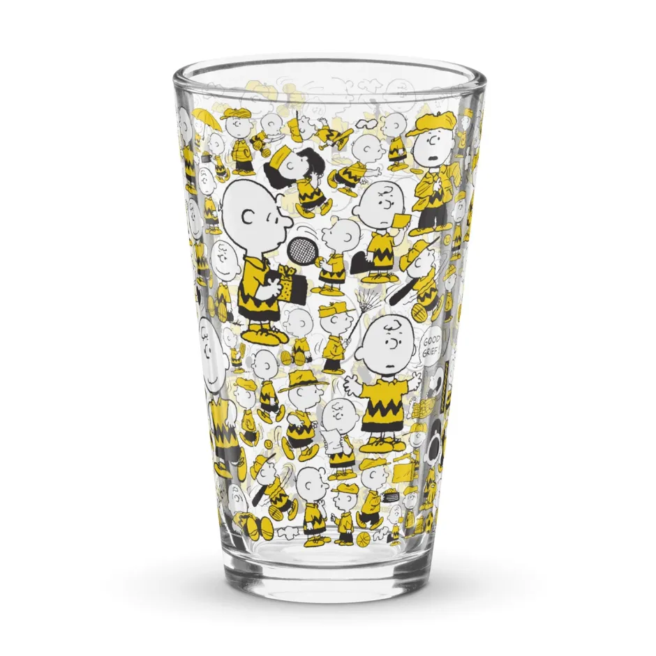 Hot Charlie Brown Pattern Pint Glass Charlie Brown | Glassware