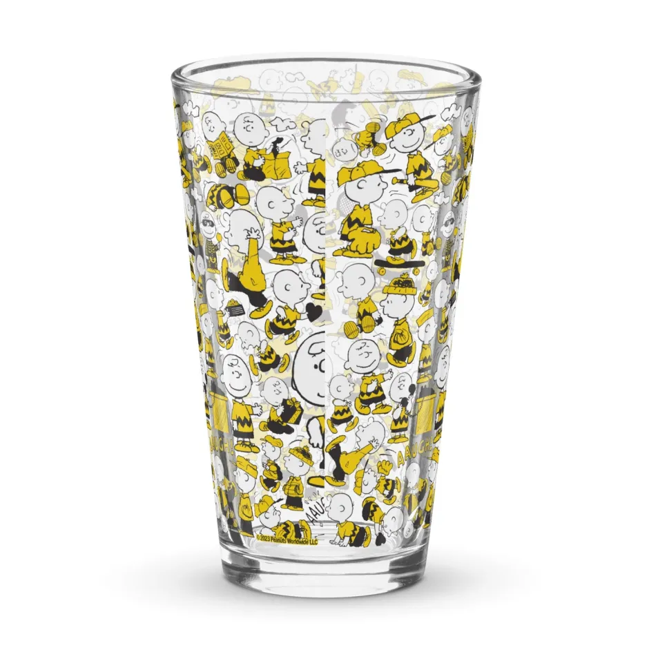 Hot Charlie Brown Pattern Pint Glass Charlie Brown | Glassware