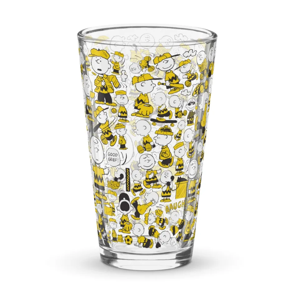 Hot Charlie Brown Pattern Pint Glass Charlie Brown | Glassware
