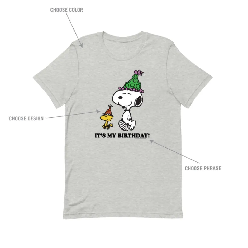Fashion Choose Your Favorite Design Birthday Customized Adult T-Shirt Woodstock | Snoopy