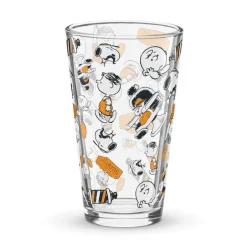 Outlet Chuck's Barber Shop Pattern Pint Glass Snoopy | Charlie Brown