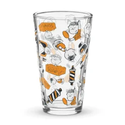 Outlet Chuck's Barber Shop Pattern Pint Glass Snoopy | Charlie Brown