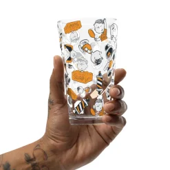 Outlet Chuck's Barber Shop Pattern Pint Glass Snoopy | Charlie Brown