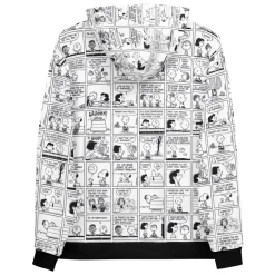 Clearance Comic Stripes Black and Adult Hoodie Snoopy | Schroeder