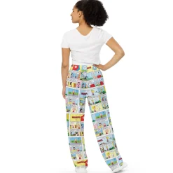 Hot Comic Strips Color Adult Wide Leg Pants Snoopy | Sally Brown