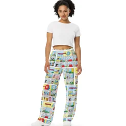 Hot Comic Strips Color Adult Wide Leg Pants Snoopy | Sally Brown