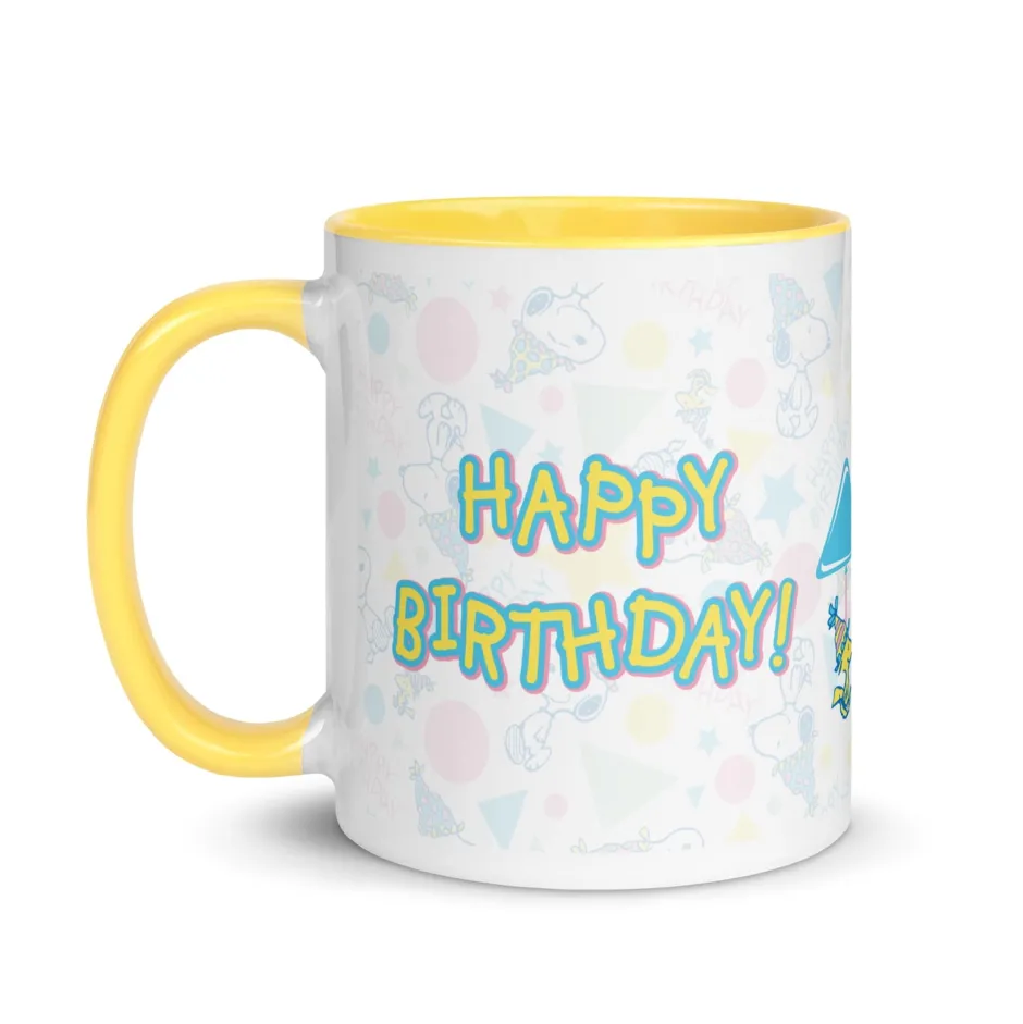 Best Happy Birthday Pattern Two Tone Mug Woodstock | Snoopy