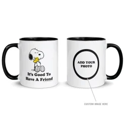 Hot It's Good To Have A Friend Personalized Two Tone Mug Woodstock | Snoopy