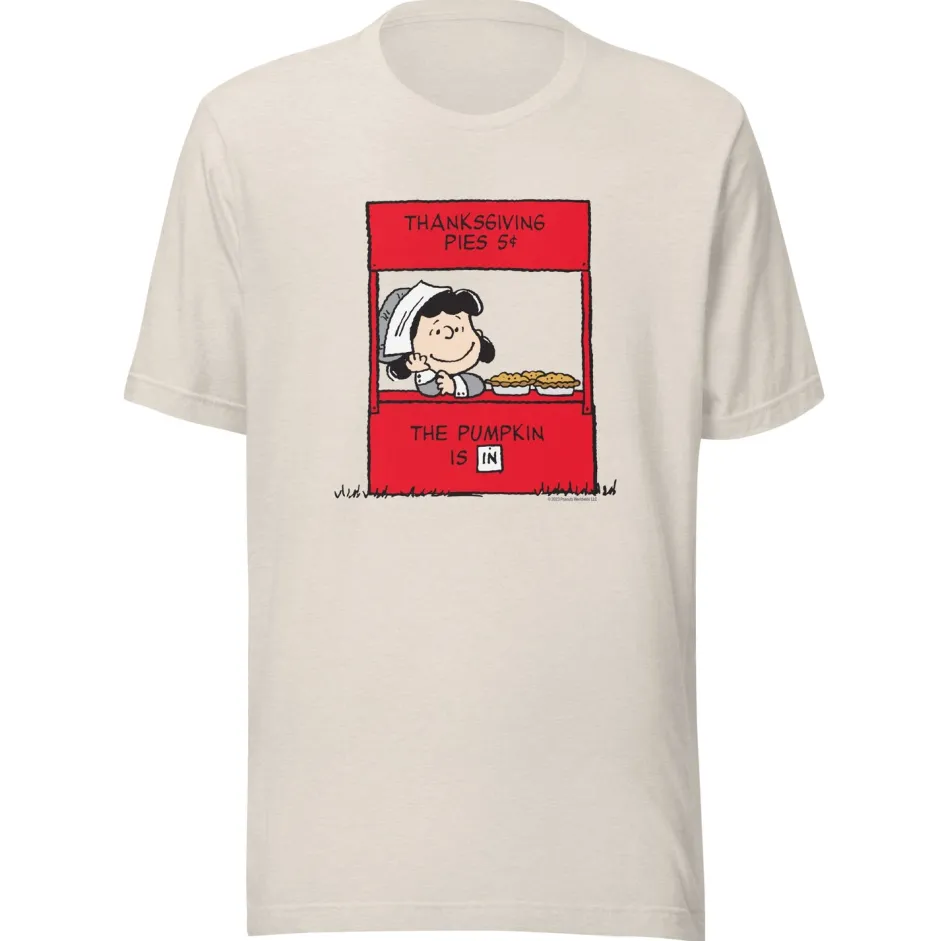 Hot Lucy Thanksgiving Pies Booth Adult T-Shirt Lucy Van Pelt | T-Shirts