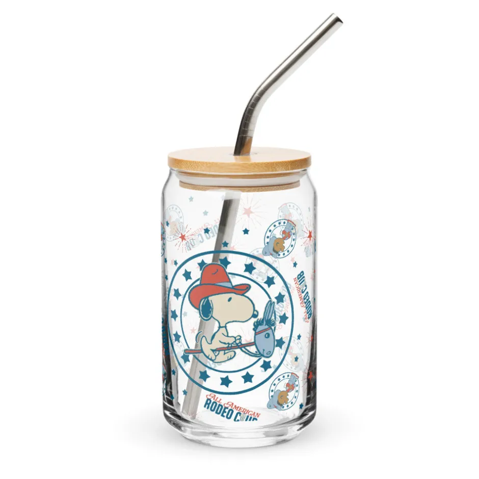 New All American Rodeo Club Can-Shaped Glass Glassware