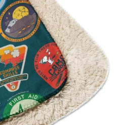 New Beagle Scouts 50 Years Badges Sherpa Blanket Snoopy | Blankets & Pillows
