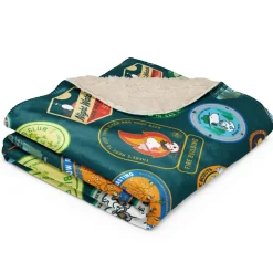 New Beagle Scouts 50 Years Badges Sherpa Blanket Snoopy | Blankets & Pillows