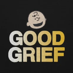 Hot Charlie Brown Good Grief Embroidered Adult Crewneck Sweatshirt Hoodies & Sweatshirts