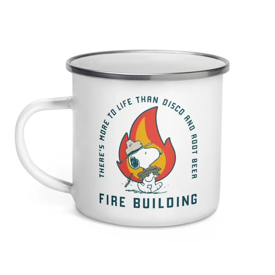 New Fire Building 50 Years Enamel Mug Snoopy | Mugs