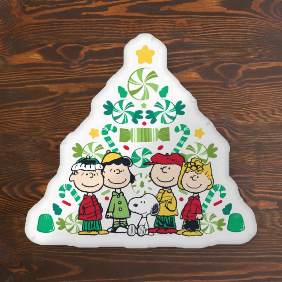 New Gang Festive Tree Pillow Peanuts Gang | Blankets & Pillows