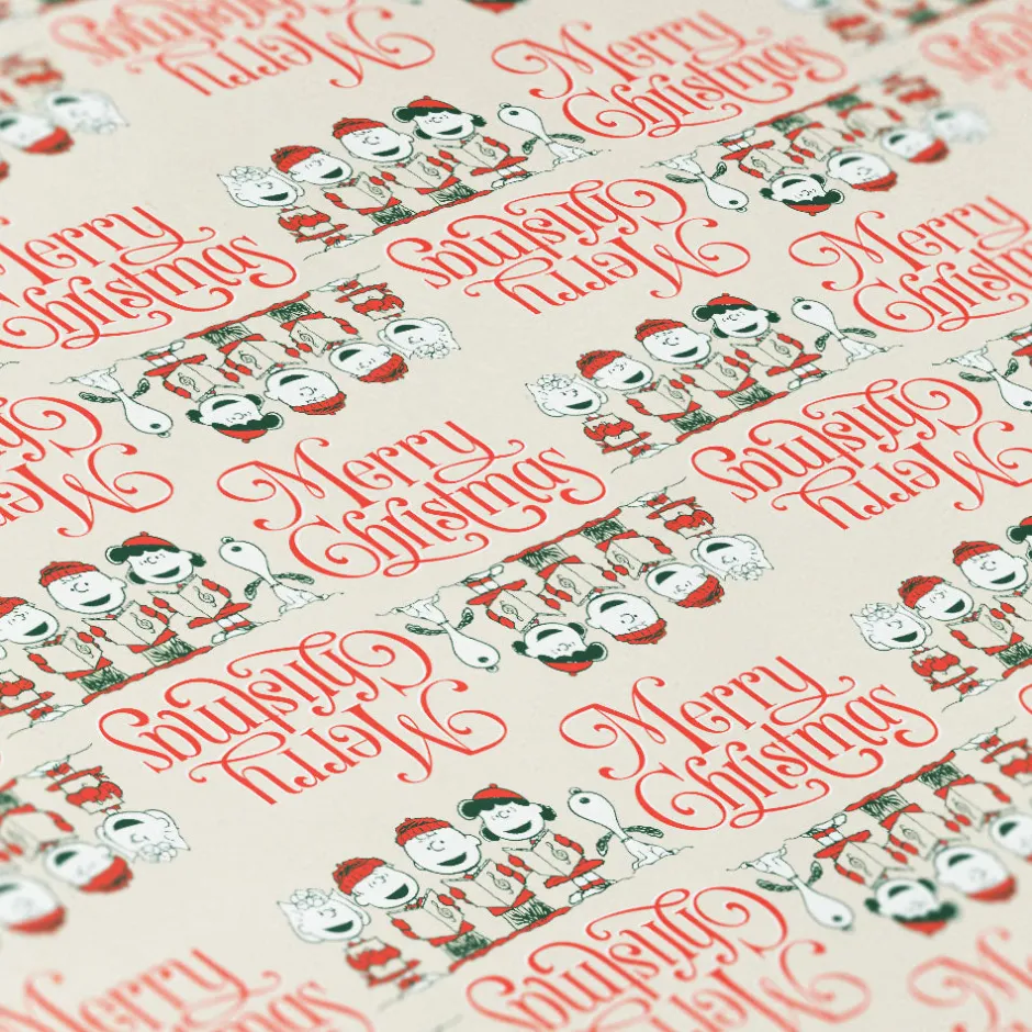 Discount Gang Merry Christmas Gift Wrap Peanuts Gang | Wrapping Paper