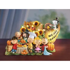 Sale "Give Thanks" Illuminated Cornucopia Sculpture Peanuts Gang | Collectibles