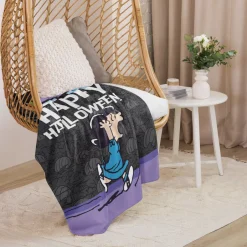 Fashion Happy Halloween Sherpa Blanket Snoopy | Schroeder