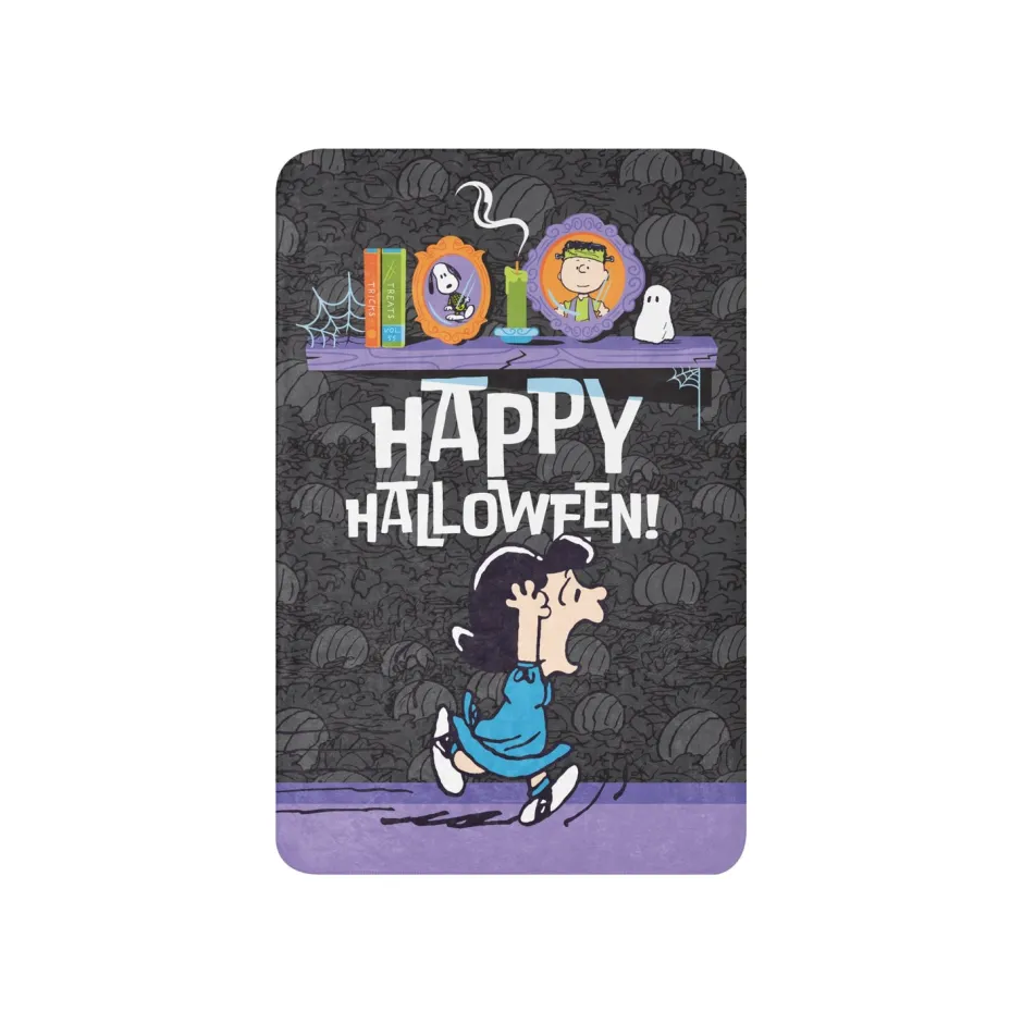 Fashion Happy Halloween Sherpa Blanket Snoopy | Schroeder