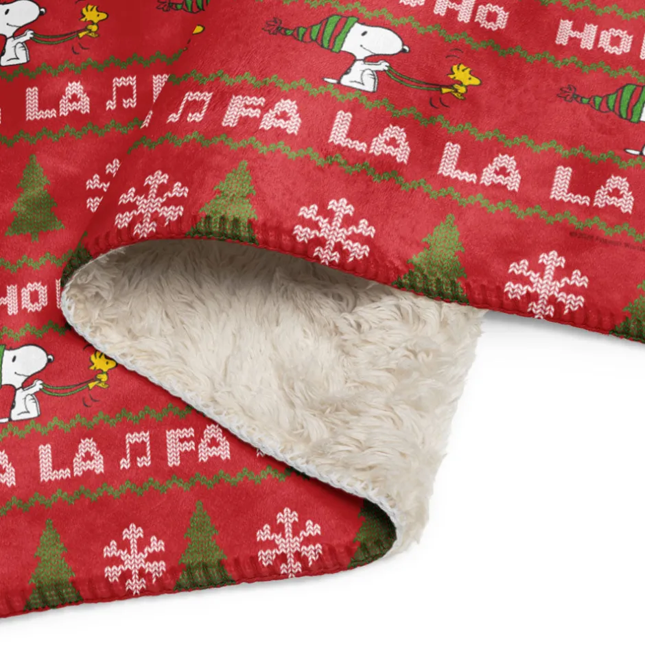 Fashion HoHoHo Sherpa Blanket Woodstock | Snoopy