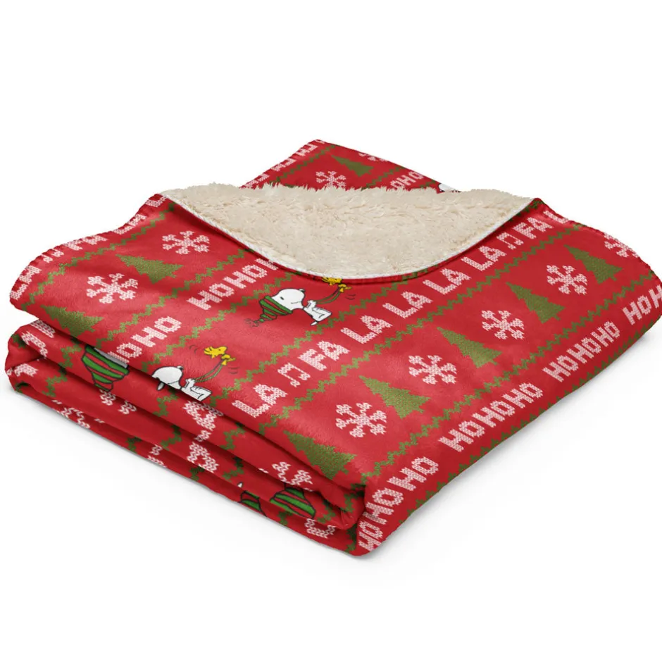Fashion HoHoHo Sherpa Blanket Woodstock | Snoopy
