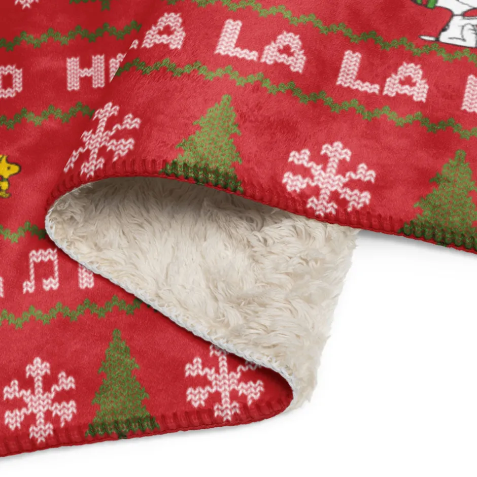 Fashion HoHoHo Sherpa Blanket Woodstock | Snoopy