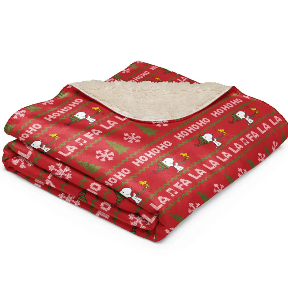 Fashion HoHoHo Sherpa Blanket Woodstock | Snoopy