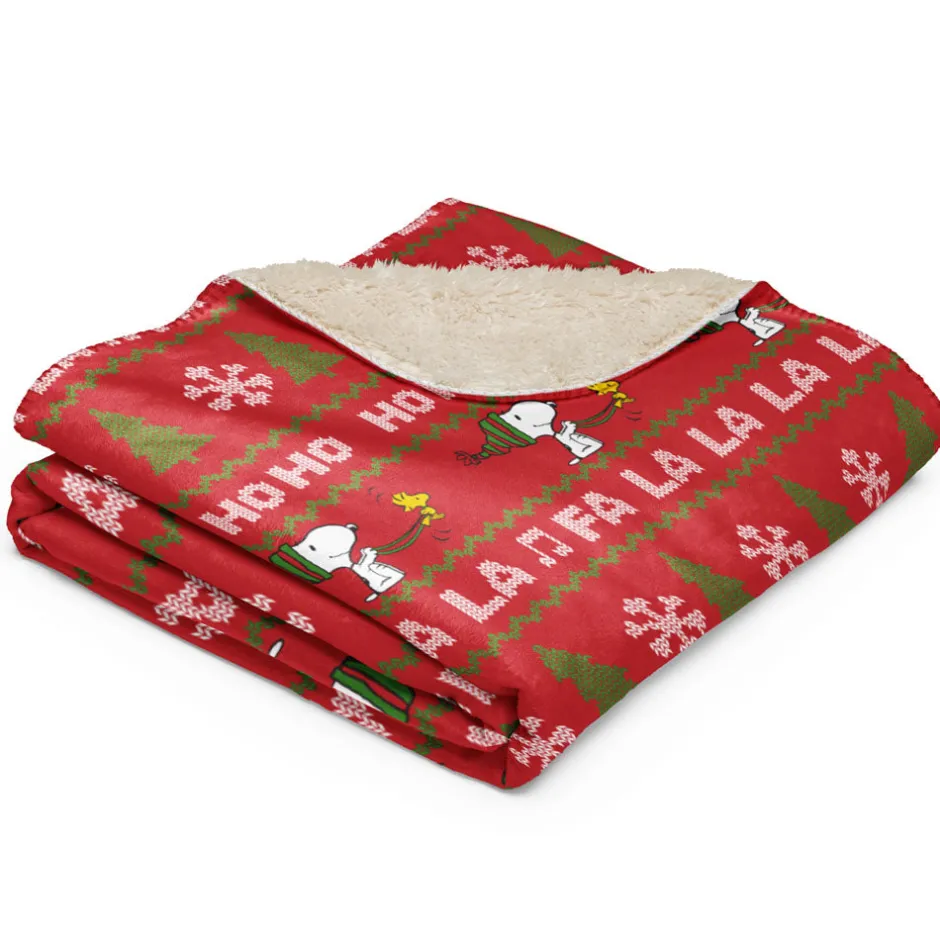 Fashion HoHoHo Sherpa Blanket Woodstock | Snoopy