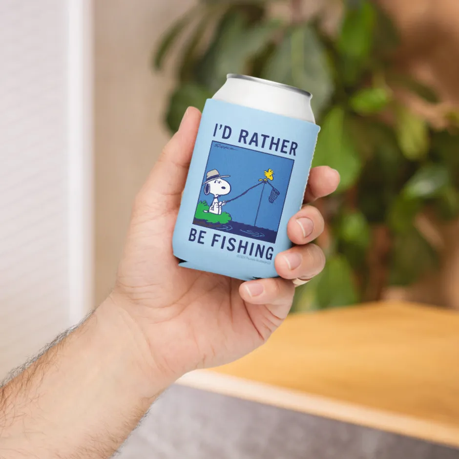 New I'd Rather Be Fishing Can Cooler Snoopy | Can Coolers