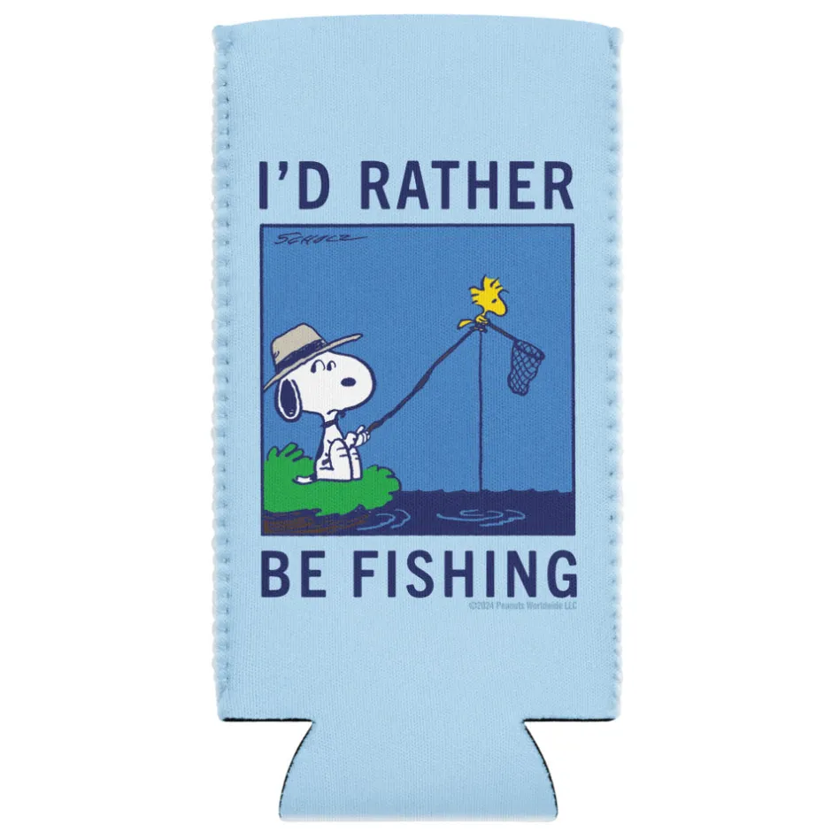 New I'd Rather Be Fishing Can Cooler Snoopy | Can Coolers