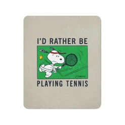 Sale I'd Rather Be Playing Tennis Premium Sherpa Blanket Snoopy | Blankets & Pillows
