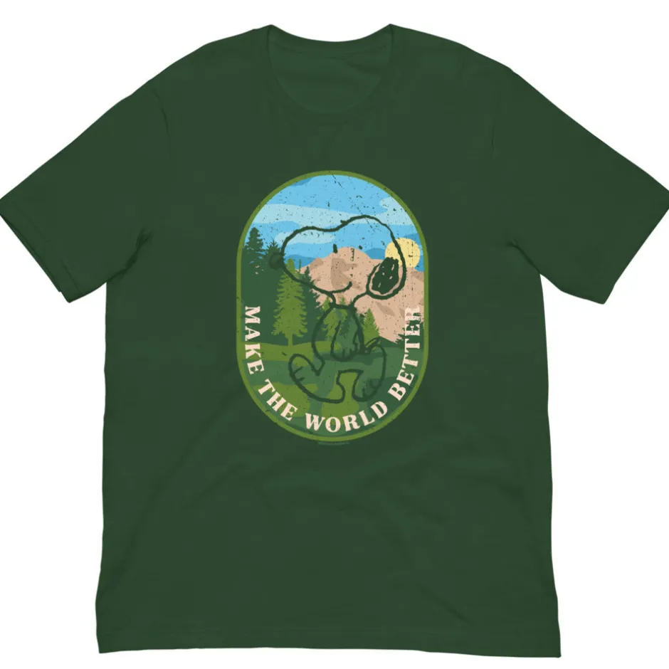 Online Make The World Better Adult Short Sleeve T-Shirt Snoopy | T-Shirts