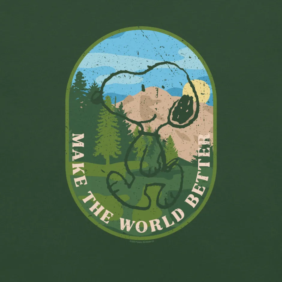 Online Make The World Better Adult Short Sleeve T-Shirt Snoopy | T-Shirts