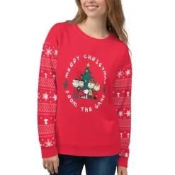 Outlet Merry Christmas From The Gang Unisex Crewneck Peanuts Gang | Hoodies & Sweatshirts