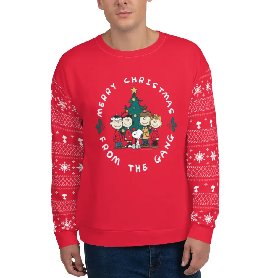 Outlet Merry Christmas From The Gang Unisex Crewneck Peanuts Gang | Hoodies & Sweatshirts