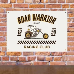 Hot Road Warrior Metal Sign Wall Art