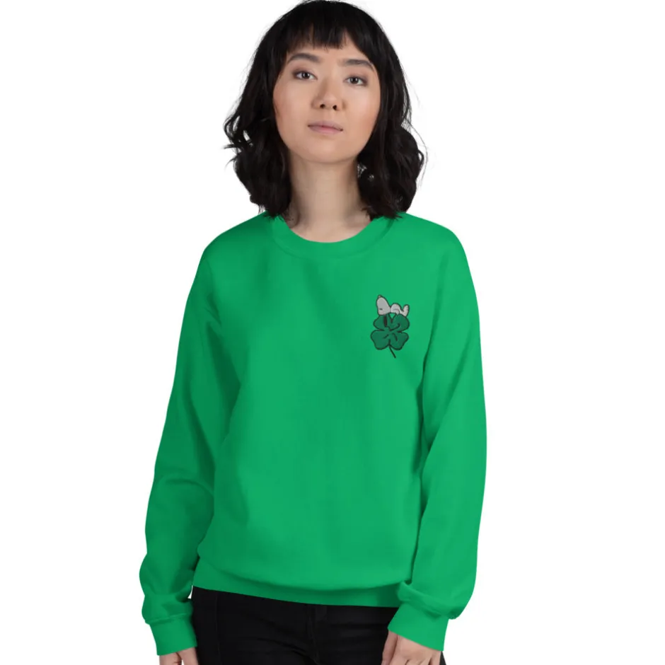 New Shamrock Embroidered Crewneck Hoodies & Sweatshirts