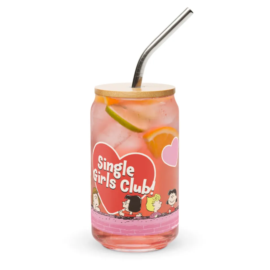 Best Single Dudes and Girls Club Can Shaped Glass Peanuts Gang | Glassware