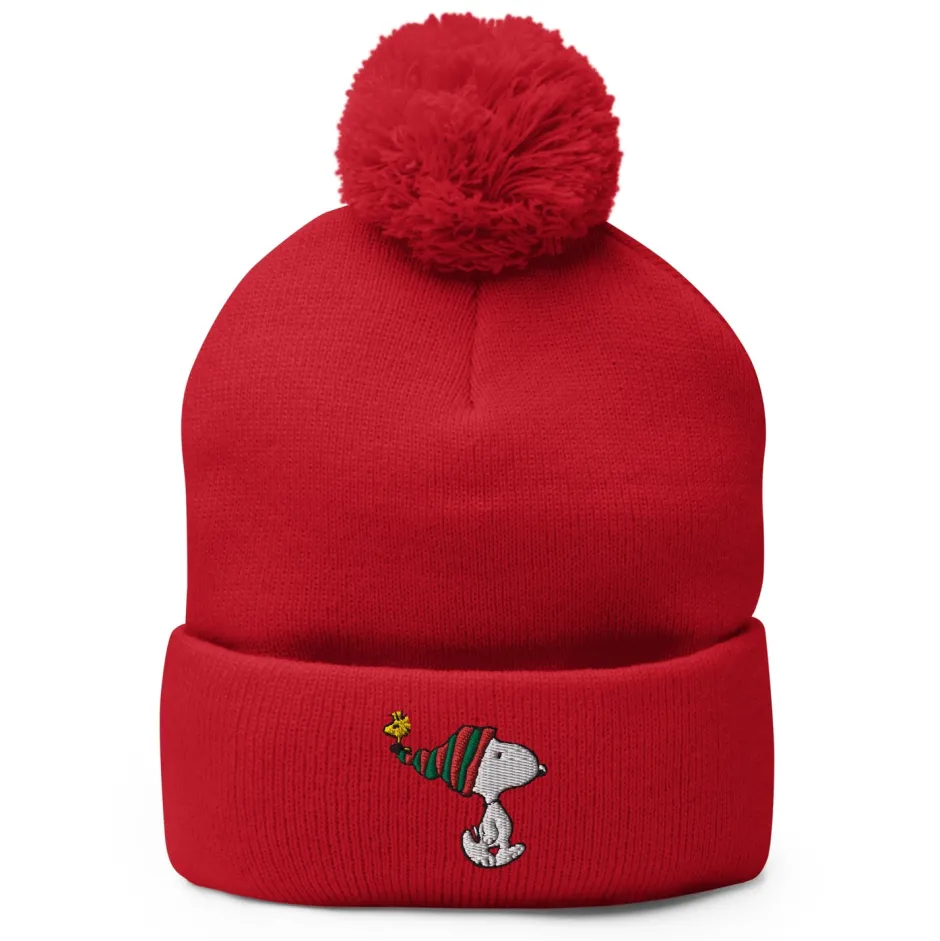 Fashion Snoopy and Woodstock Pom Pom Knit Beanie Woodstock | Snoopy