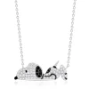 Fashion Snoopy Laying Down .925 Sterling Silver Necklace Finished in Pure Platinum Snoopy | Jewelry