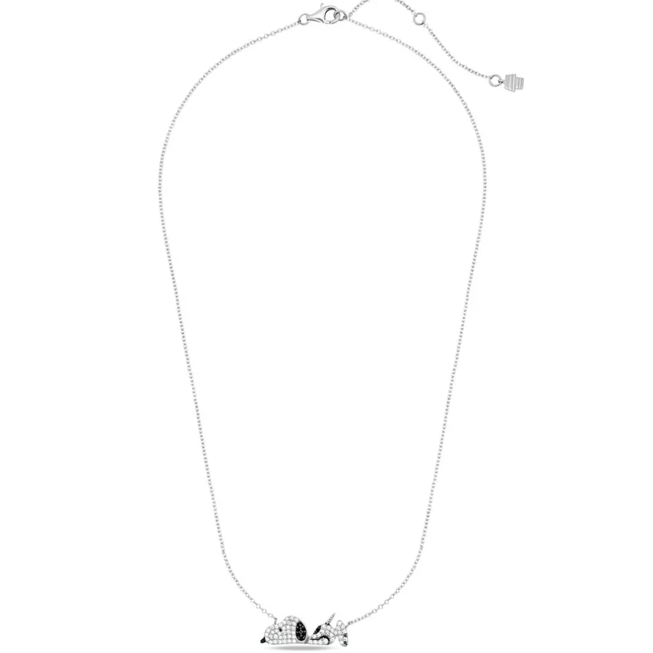 Fashion Snoopy Laying Down .925 Sterling Silver Necklace Finished in Pure Platinum Snoopy | Jewelry