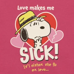 New Snoopy Love Makes Me Sick Unisex T-Shirt Snoopy | T-Shirts