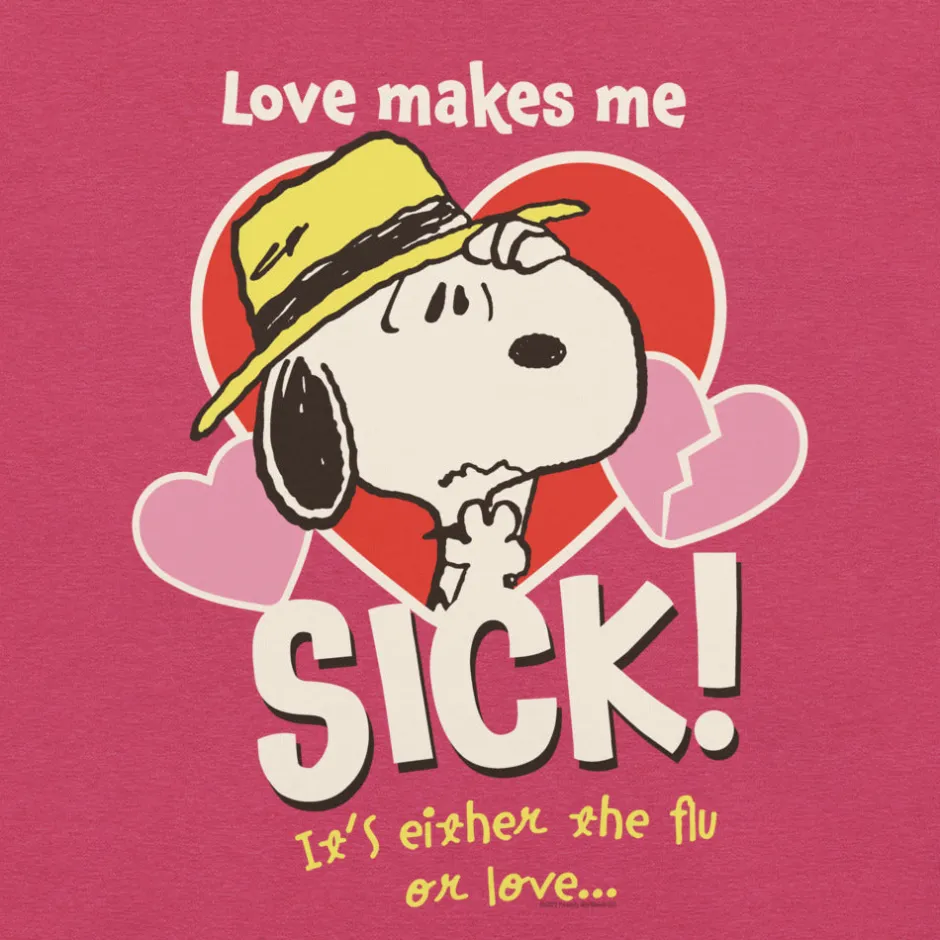 New Snoopy Love Makes Me Sick Unisex T-Shirt Snoopy | T-Shirts