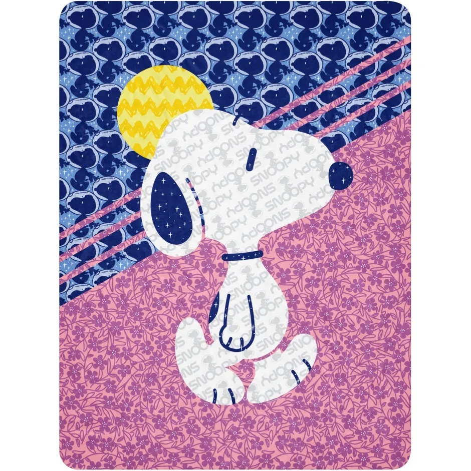 Fashion Snoopy Pattern Mix Sherpa Blanket Snoopy | Blankets & Pillows