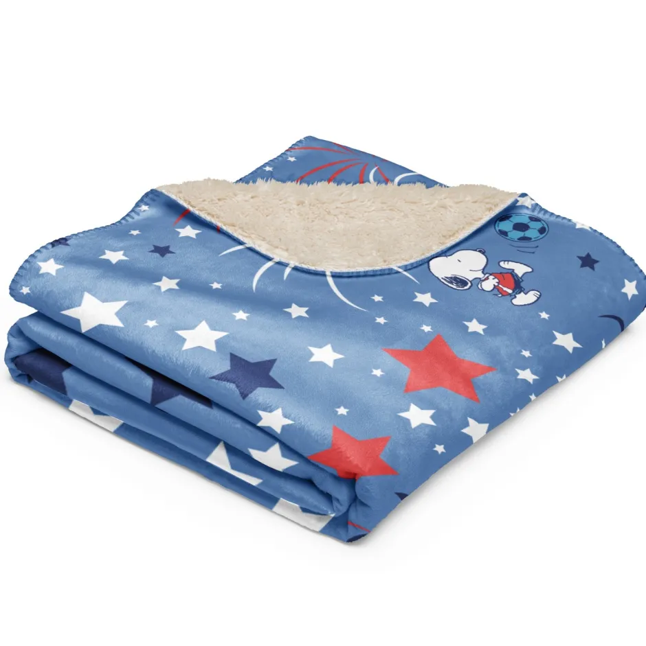 Best Snoopy Sports and Stars Sherpa Blanket Snoopy | Blankets & Pillows
