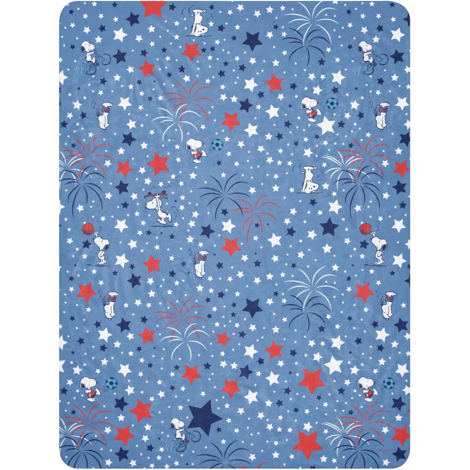 Best Snoopy Sports and Stars Sherpa Blanket Snoopy | Blankets & Pillows