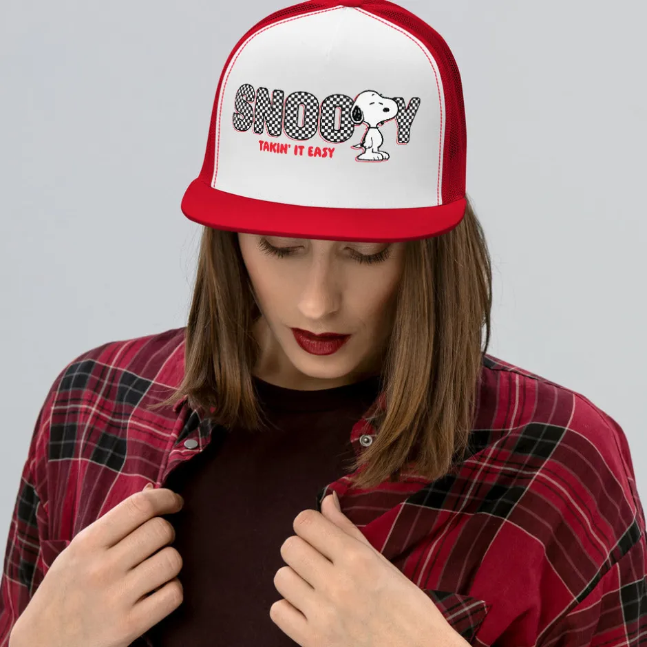 New Snoopy Takin' It Easy Trucker Hat Hats & Beanies