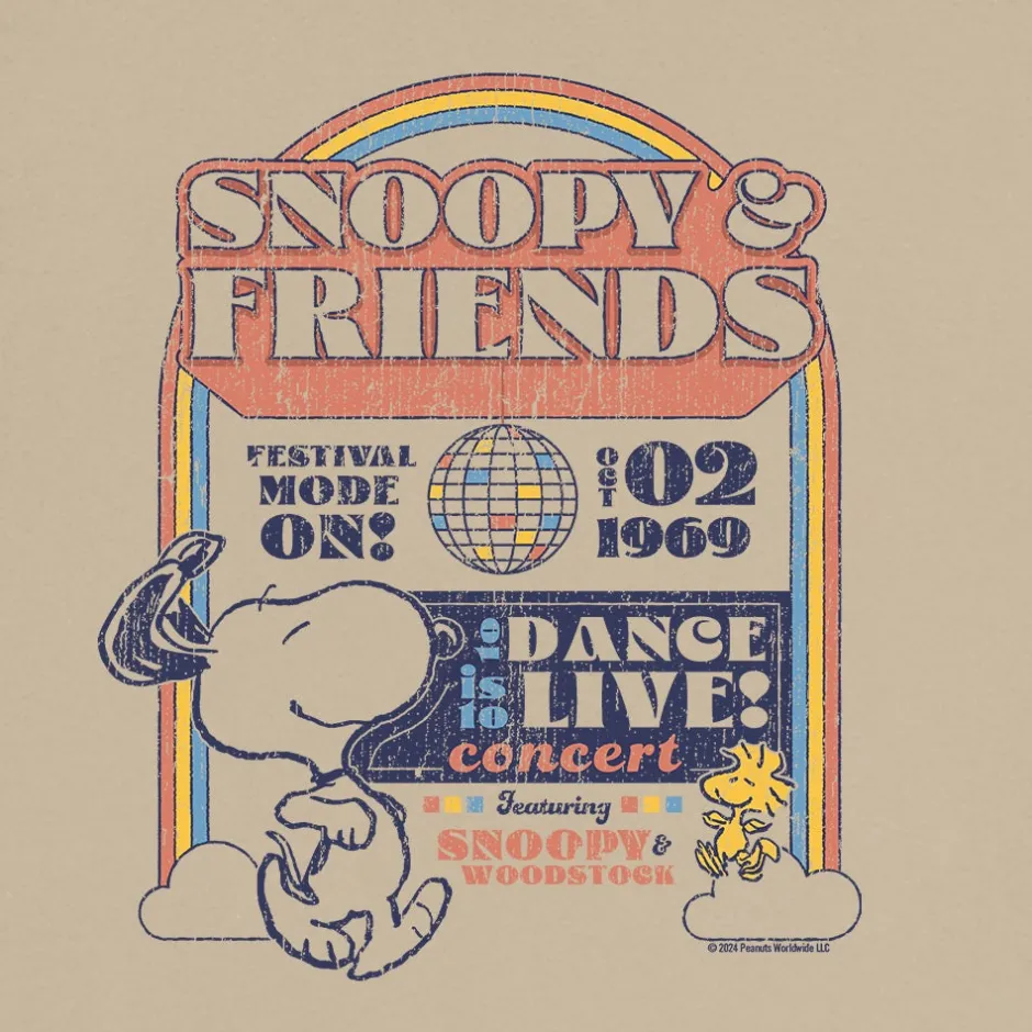 Discount Snoopy's & Friends Dance Live Long Sleeve Unisex T-Shirt Snoopy | Peanuts Gang